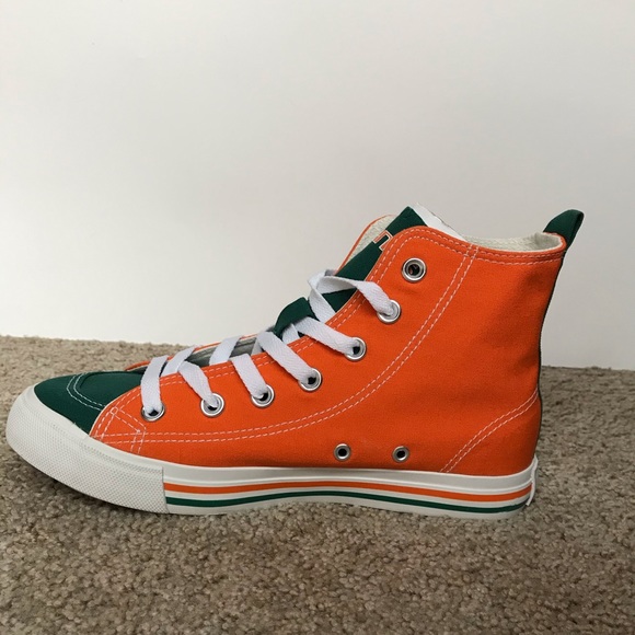Univ of Miami SKICKS Sneakers Tennis Shoe High Top - Picture 4 of 8